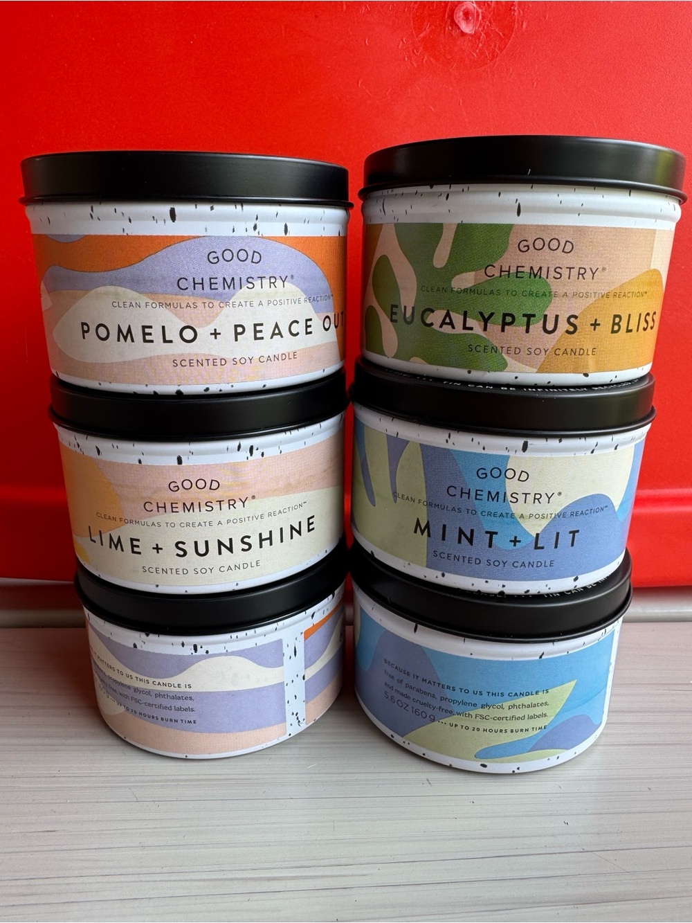 Good Chemistry Assorted Scented Tin Candle Set - Multicolor